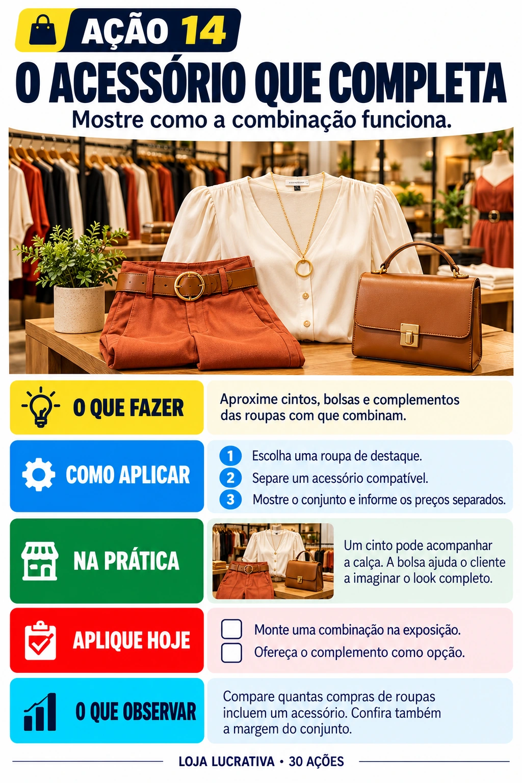 Página ilustrada da ação 14: O acessório que completa