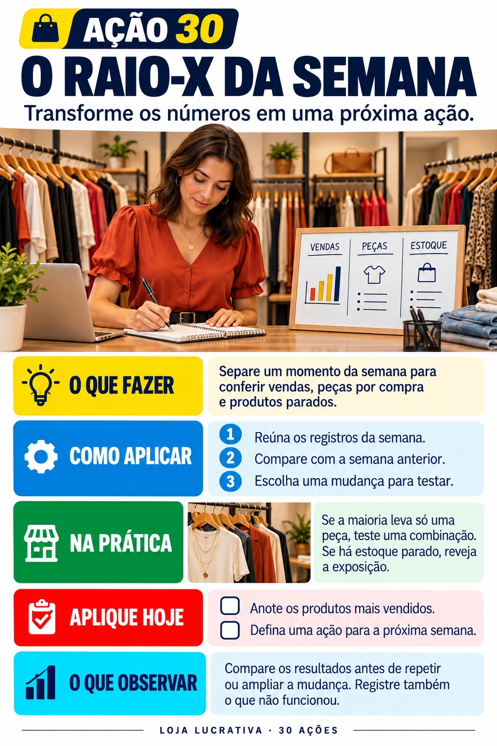 Página ilustrada da ação 30: O raio-X da semana